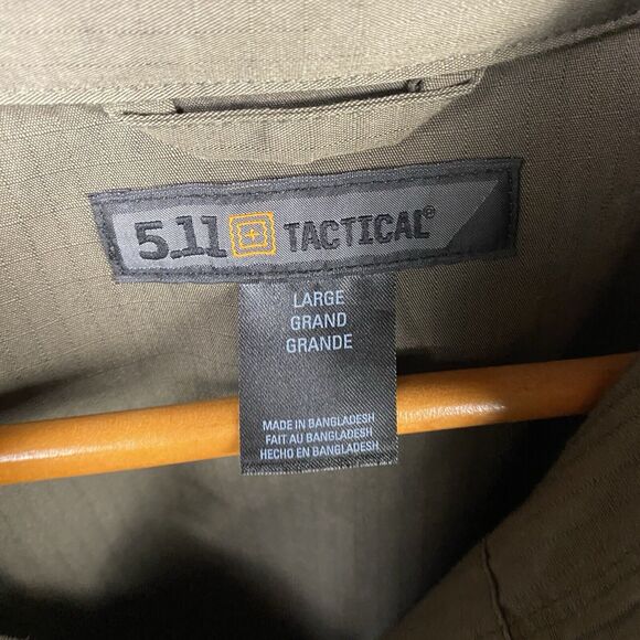 5.11 Tactical TacLite Professional Long Sleeve Shirt Size Large Green Work - Picture 5 of 7